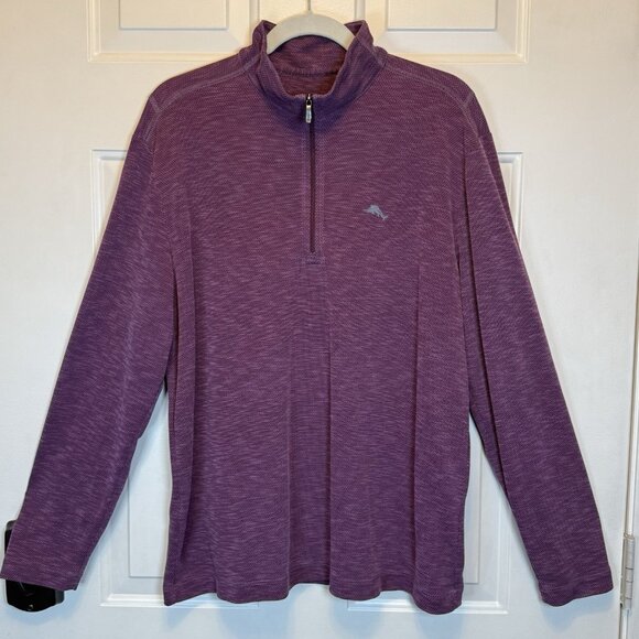 Tommy Bahama Long Sleeve Quarter Zip Sweater Marlin Logo Adult Men’s Size Large - Picture 1 of 8